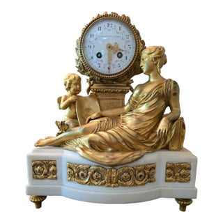 Antique French Louis Xv Museum Cherub Putti Clock For Sale
