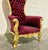 1990s French Style Burgundy Velvet High-Back Tufted Gold For Sale - Image 5 of 7