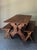 Wonderful age and patina, solid wood comes with two matching benches. Put together by large wedge joints, lovely Spanish...