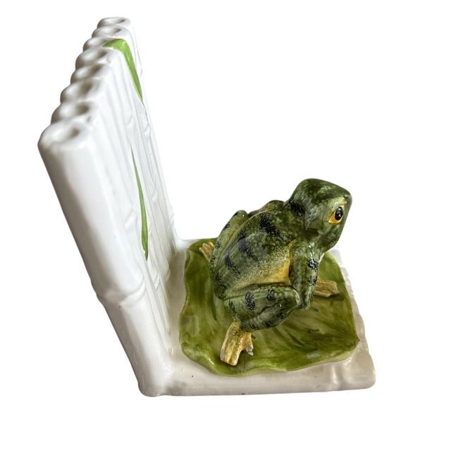 Mid-Century Italian Ceramic Frog Bookends, Circa 1950s For Sale - Image 11 of 11