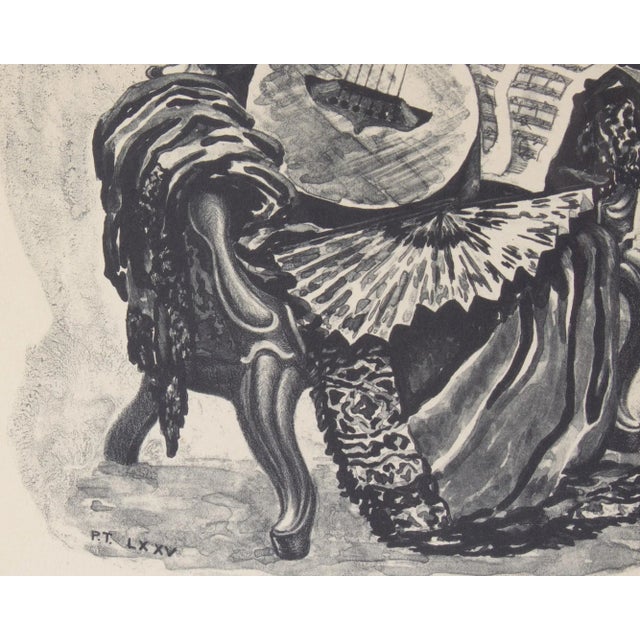 Black 1947 “Seated Serenade” Still Life Lithograph by Prentiss Taylor For Sale - Image 8 of 10