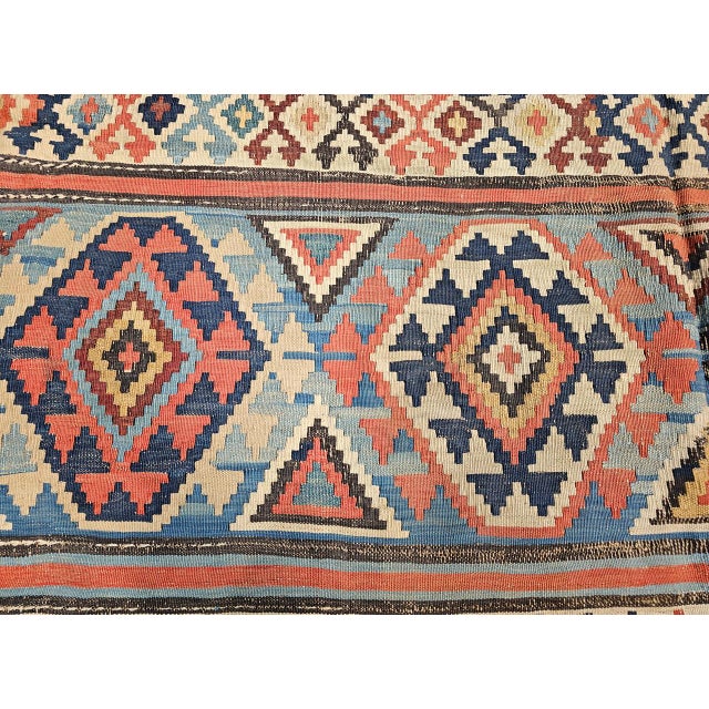 Antique Caucasian Kazak Kilim, Wool Flatweave, Geometric Design, 1890s, 5' x 10' For Sale - Image 10 of 14