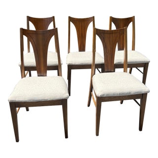 Mid-Century Modern Broyhill Brasilia Splat Back Dining Side Chairs - Set of 5 For Sale