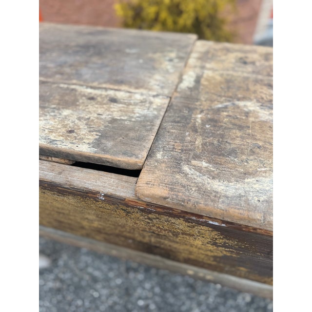 Gray Rustic Wooden Industrial Rolling Cooler/Planter For Sale - Image 8 of 14