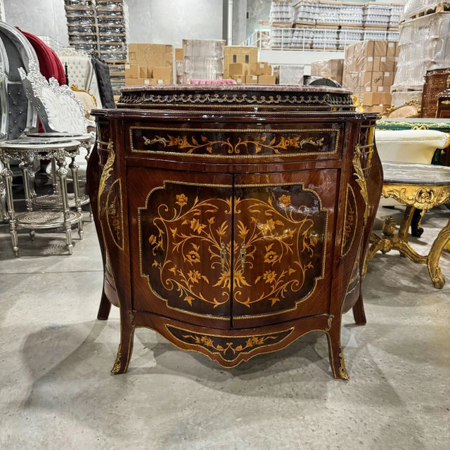 1990s Commode Marble Topped French Louis XVI Style For Sale - Image 4 of 6