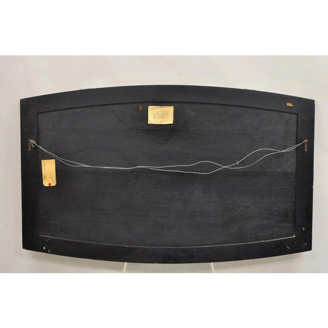 Vintage Rway Mid Century Modern Minimalist Glass Rectangular Bowed Wall Mirror For Sale - Image 10 of 11