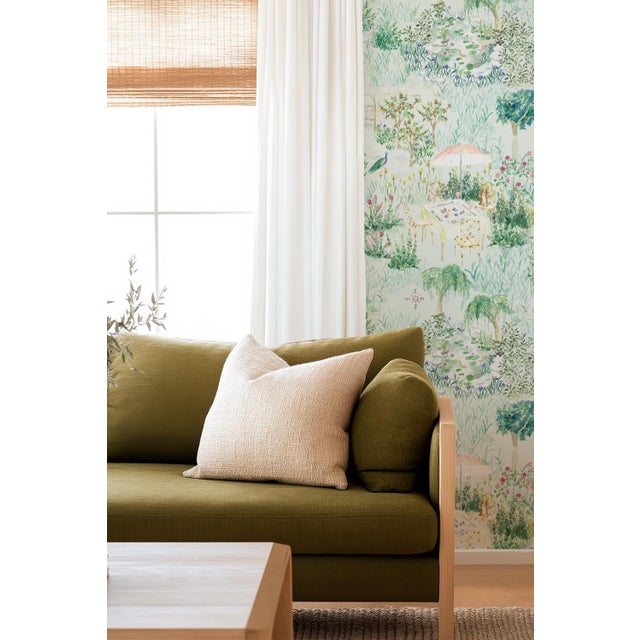 Mahjong Garden Party Toile Grasscloth Wallpaper by House Party | 6 Yards For Sale In Charlotte - Image 6 of 9