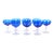 Val Saint Lambert Cobalt Crystal Champagne Coupe Glass, Service for 8 People For Sale