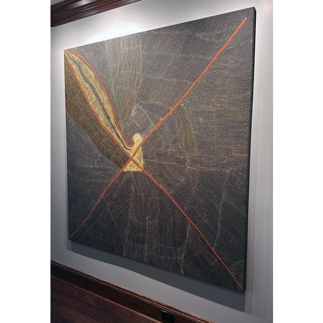 Rare Large Australian Aboriginal Painting by Kathleen Petyarre For Sale - Image 4 of 12