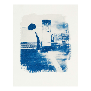 “Drizzle and Wind Above New York City” Giclee From Cyanotype by CKB