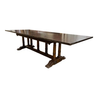 Baker Milling Road Solid Distressed Hickory Bucolic Dining Table For Sale