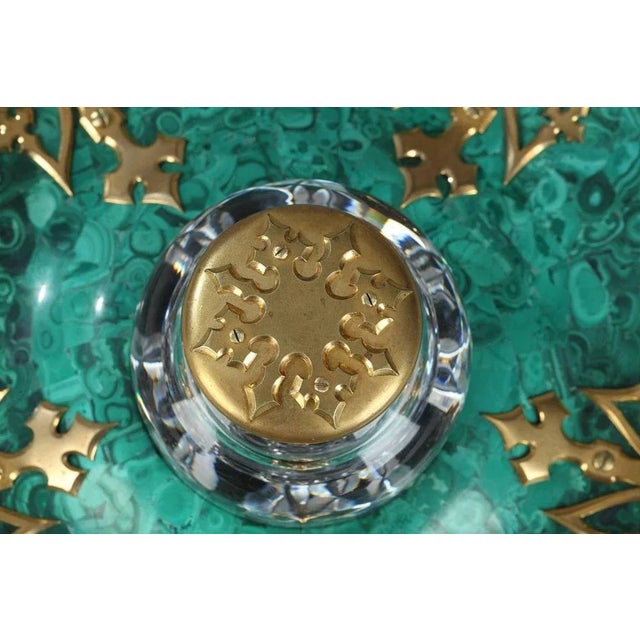 19th Century Malachite and Gilt Bronze Inkwell For Sale - Image 6 of 10