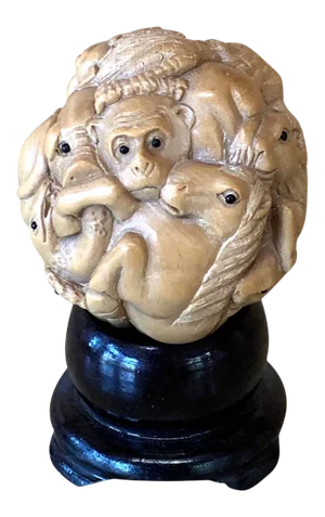 Carved Japanese Okimono on Stand