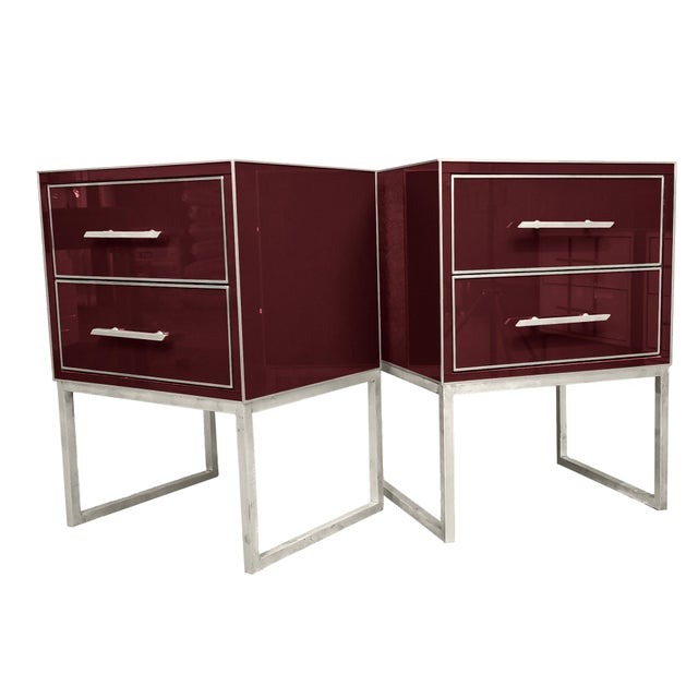 Not Yet Made - Made To Order Italian Bedside Tables in Hand-Carved Wood and Steel from Justfurnituress SRL, Set of 2 For Sale - Image 5 of 11
