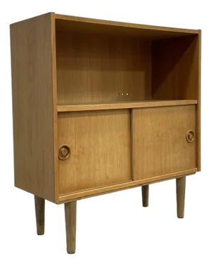 Mid Century Modern Oak Bookcase | Danish MCM Storage Cabinet, C. 1960’s