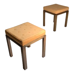 Vintage Midcentury Attributed to Harvey Probber Parsons Cube Stools - A Pair