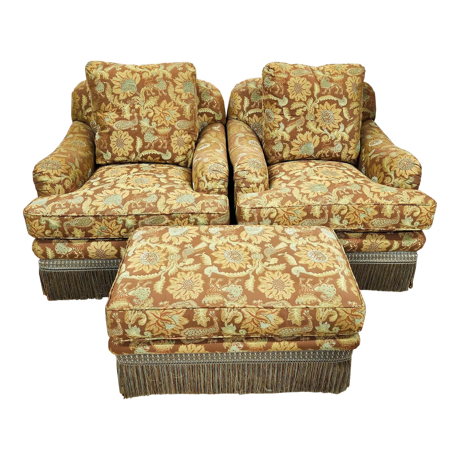 Lounge Chairs Ottoman Erwin Lambeth for Tomlinson - 3 Pieces