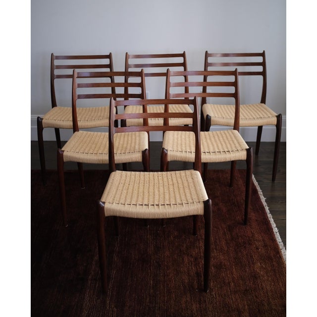 Niels Møller Dining Chairs. Model 78. Rosewood With Danish Cord. Set of 6. 1960’s. For Sale - Image 18 of 18