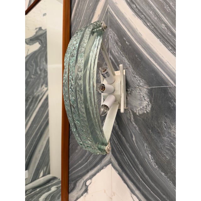 Pair of 1980s Italian Glass Sconces For Sale In West Palm - Image 6 of 10