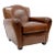Pasargad Home Vicenza Palermo Genuine Leather Wing Chair, Brown For Sale