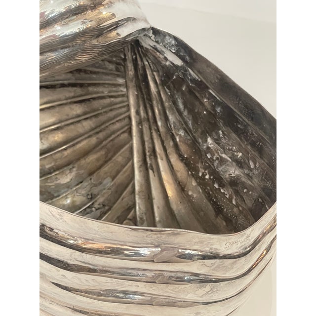 Vintage Large Silver Plate Nautilus Champagne Bottle Cooler/Planter For Sale - Image 14 of 14