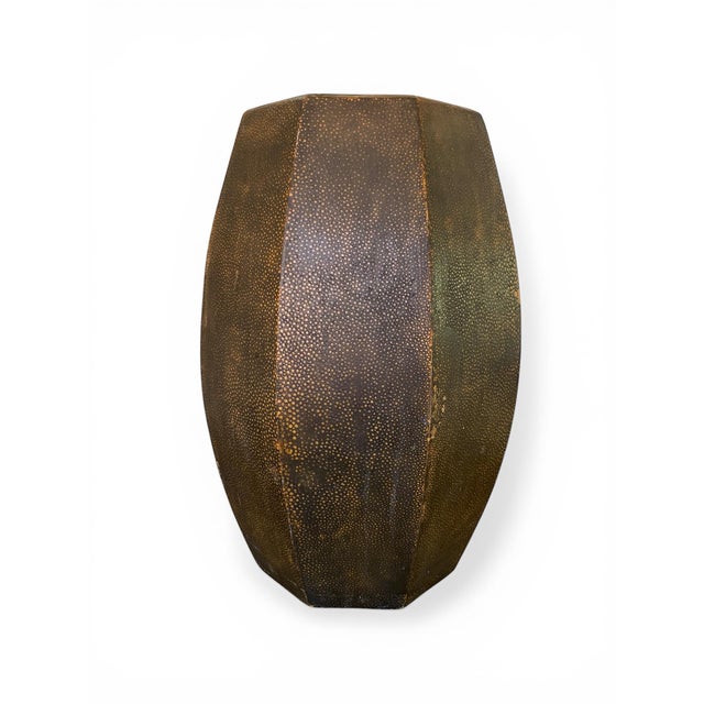 Taupe Early 20th Century Chinese Shagreen Patterned Stool For Sale - Image 8 of 10