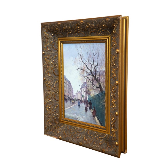 Early 21st century oil painting on canvas by Russian impressionist painter Vasily Gribennikov showing a cityscape / street...