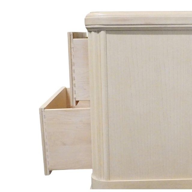 Wood Century Furniture Cashmere Collection Contemporary Coastal Pickled Wood 28" Nightstand For Sale - Image 7 of 12