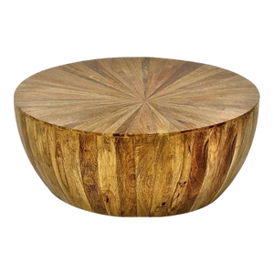 Zelrah Solid Wood Drum Coffee Table by Loomlan