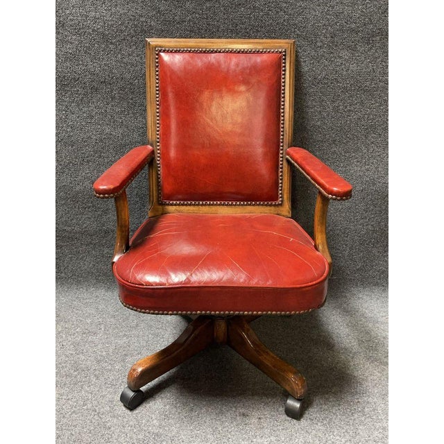 Red Brandt Mid-Century Modern Campaign-Style Desk With Chair For Sale - Image 8 of 11