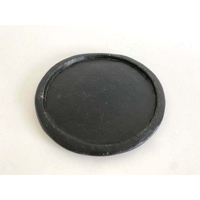 Early 20th Century Primitive Black Limestone Charger Plateau For Sale - Image 5 of 7