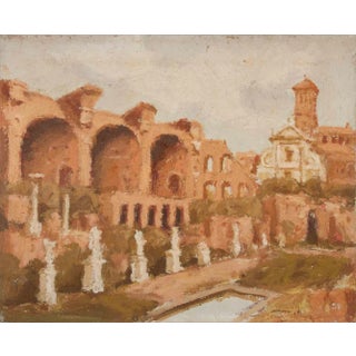 Franco Marzilli, Roman Ruins, Oil Painting, 1970s For Sale