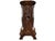 Antique French Art Nouveau Brown Majolica and Enameled Cast Iron Fireplace Tower Stove with Floral Reliefs, 1920s For Sale - Image 4 of 14