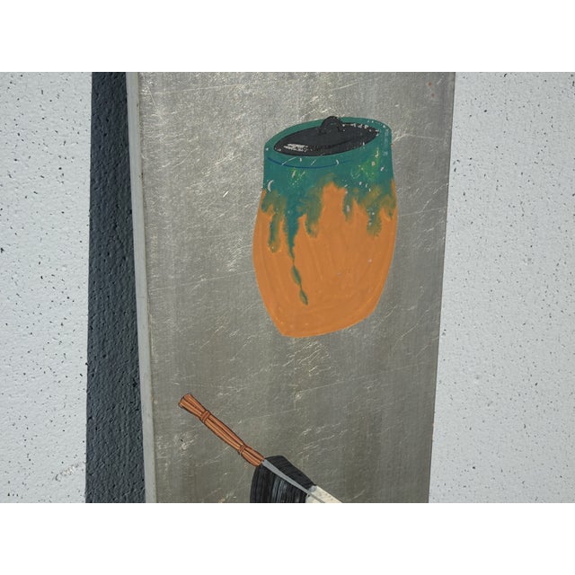 24" Tall Vintage Oriental Asian Silver Gilt Wall Picture and Signed For Sale In Los Angeles - Image 6 of 16