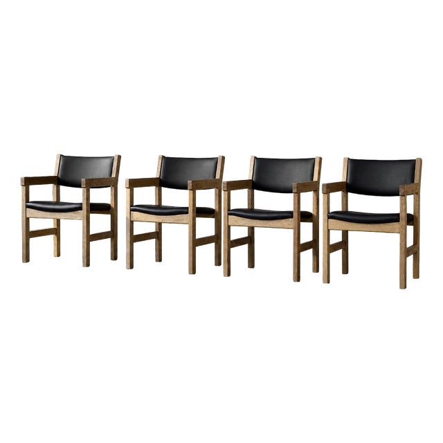 Mid-Century Modern Danish Oak Chairs by Hans J. Wegner for Getama, 1960s, Set of 4 For Sale