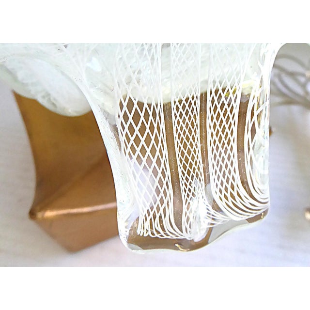 Transparent Unusual Mid Century Modern Murano Glass Table / Shelf Lamp Latticino Technique 1950s For Sale - Image 8 of 16