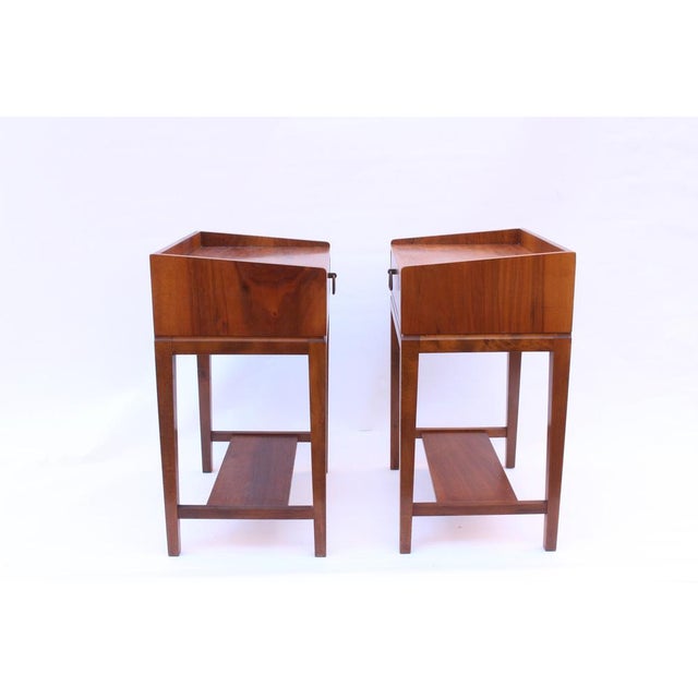 Vintage Bedside Tables in Walnut and Beech, 1950s, Set of 2 For Sale - Image 10 of 18