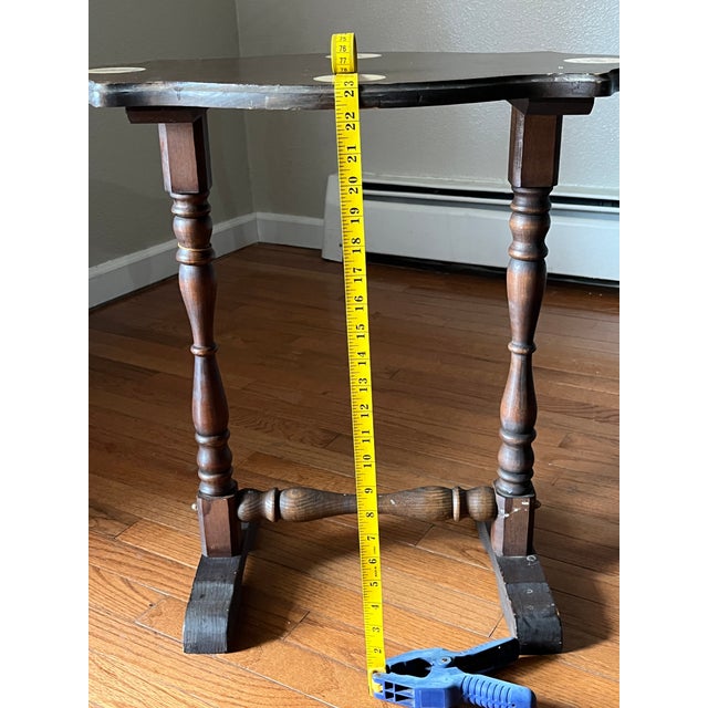 Late 19th Century Antique Victorian Decal Inlay Parlor Table With Spool-Turned Trestle Base For Sale - Image 11 of 12