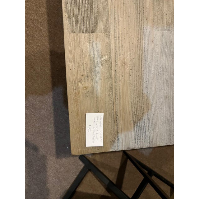 2020s Industrial Wood Top Coffee Table With Black Metal Frame For Sale - Image 5 of 6