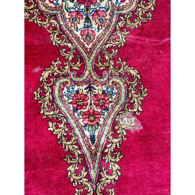 Large Mid-Century Distressed Kirman Rug, 1950s For Sale - Image 15 of 18