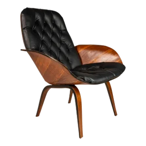 Mid-Century Modern "Mrs." Lounge Chair in Walnut & Original Vinyl by George Mulhauser for Plycraft, Usa, 1960s