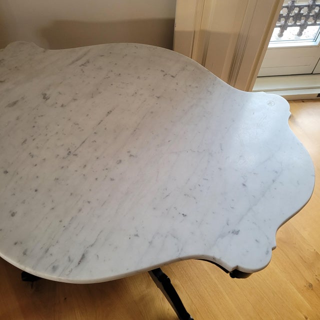 Alfonsine Galápago Table in Ebonized Wood with Marble Top, 1930s For Sale - Image 14 of 18