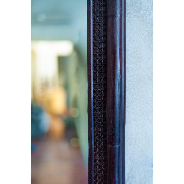Large rectangular mirror in rattan and vienna straw - dark finish, 1980s. By lyda levi product details dimensions: 80 w x...