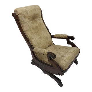 Victorian Eastlake Platform Rocking Chair, Late 19th Century For Sale