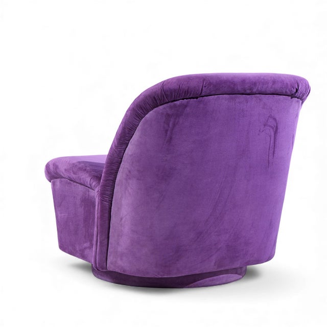 Purple Vladimir Kagan for Directional Mid Century Swivel Lounge Chairs - Pair For Sale - Image 8 of 13
