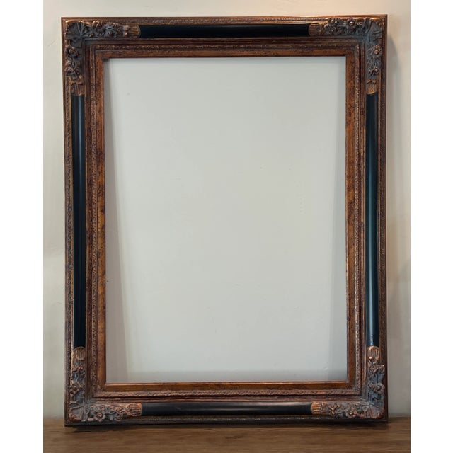 Gothic Vintage Baroque Revival Bronze & Black Wood Frame For Sale - Image 3 of 17
