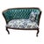 Antique Teal Settee For Sale