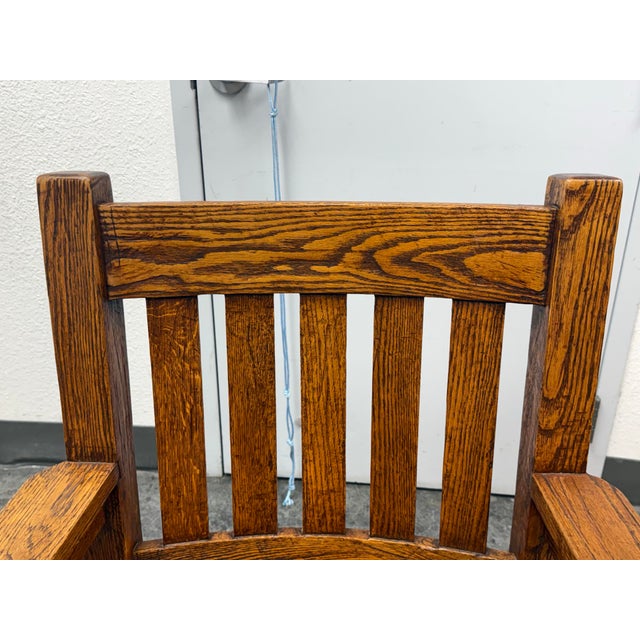 Wood Mission Oak Armchair, Vintage For Sale - Image 7 of 12