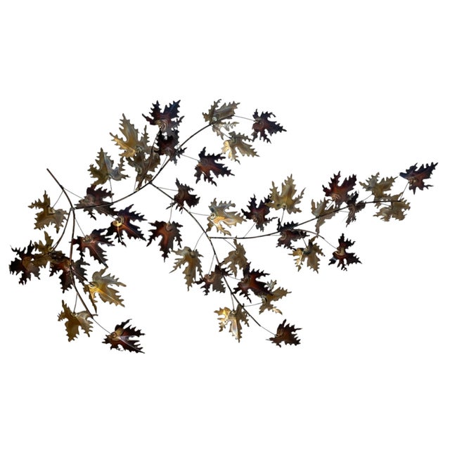 MCM C Jere' Inspired Maple Leaf Copper/Brass Wall Decor For Sale - Image 6 of 8