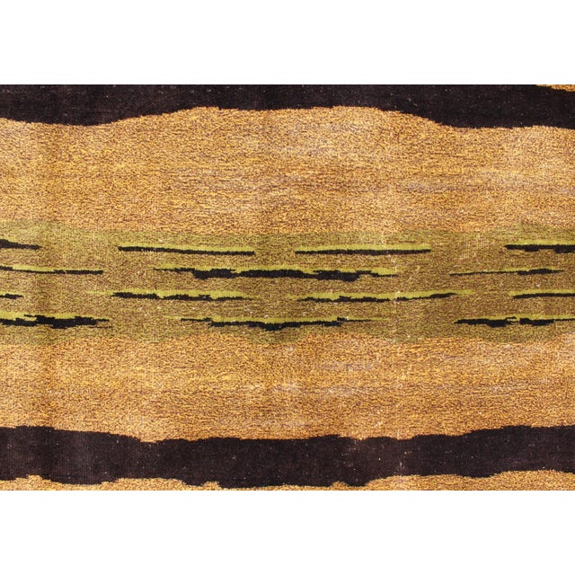 Mid-Century Modern Design Turkish Zeki Müren Rug in Golden and Sand Colors For Sale - Image 9 of 13